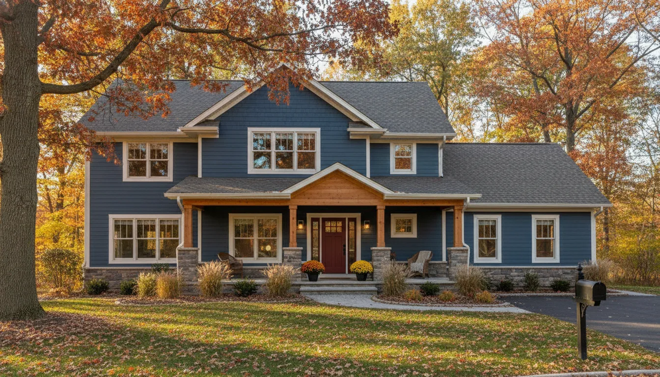Michigan home exterior with new siding and finished trim