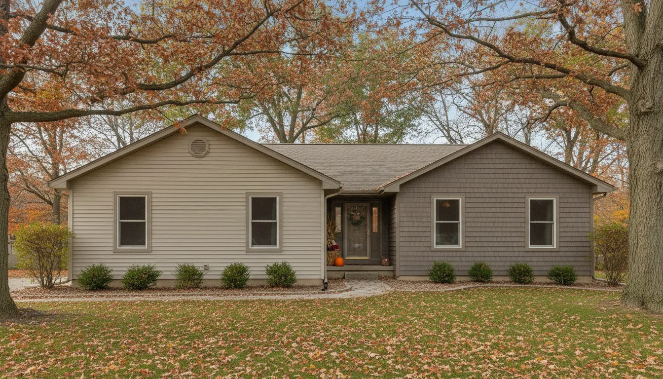 Michigan home exterior showing vinyl and fiber cement siding options